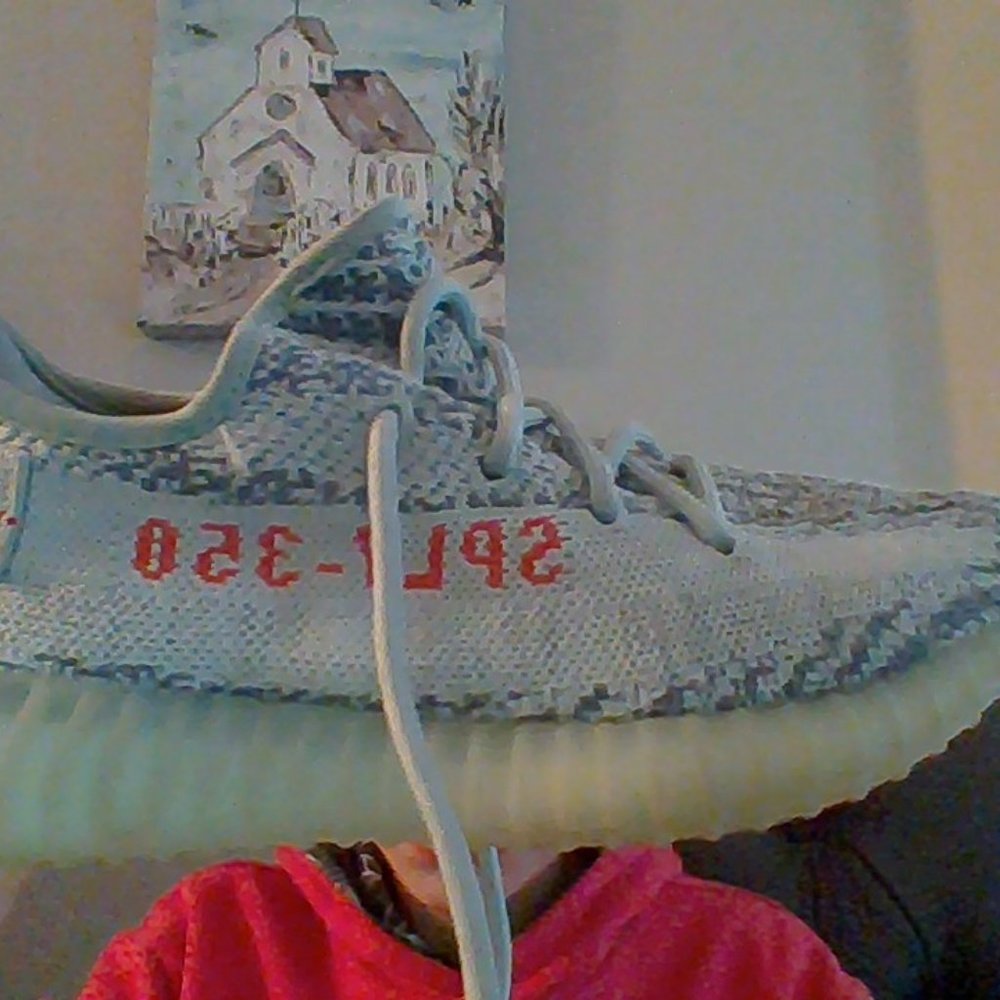 Yeezys grey and red